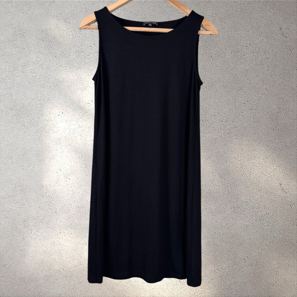 Eileen Fisher Sleeveless Crew Neck Jersey Shift Dress Sz XS - Picture 4 of 6